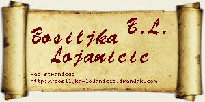 Bosiljka Lojaničić vizit kartica